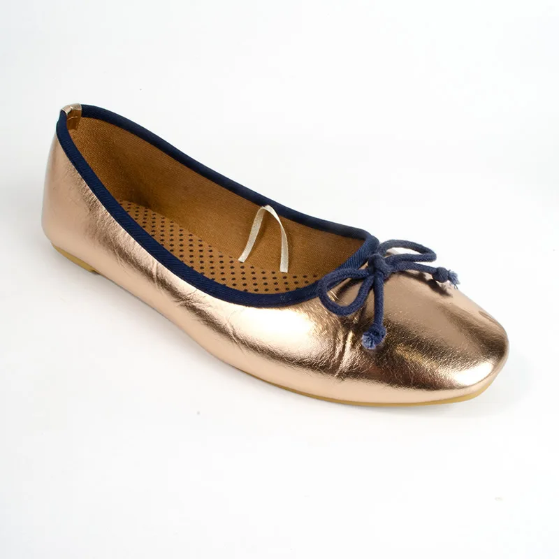 2023 Custom Ballerina Soft Insole Shining Upper Shoes Casual Flat Office Shoes for Women Lady Box PU Shoes Women Black Round Toe