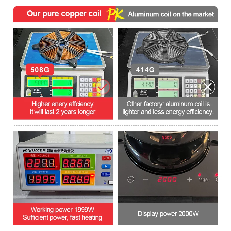 High quality 2000W induction hob table top cooktop slim stove electric induction cooker