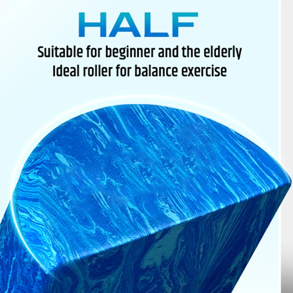 Custom Logo Soft Density Half EVA Foam Roller Physical Therapy Yoga Fitness Pilates Medium Hardness Balance Exercise Foam Roller