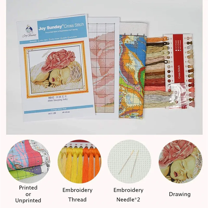 
Sunflower&Butterfly Threads Embroidery Canvas Cross Stitch Art Home Decorative Cross-Stitch Fabric Set 