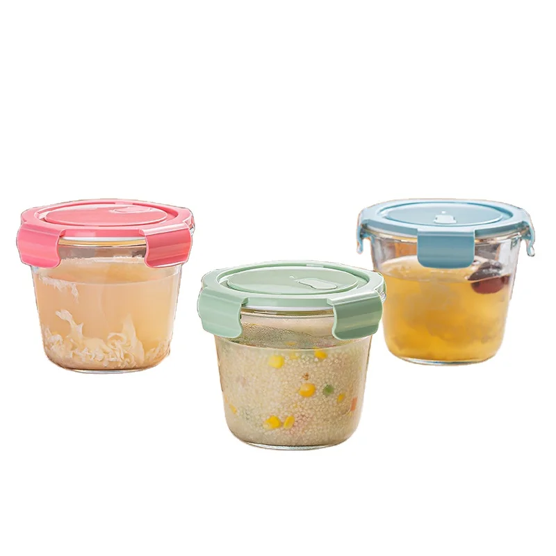 High borosilicate glass fresh-keeping with lid sealed salad bowl student office worker lunch box is easy to carry and microwave