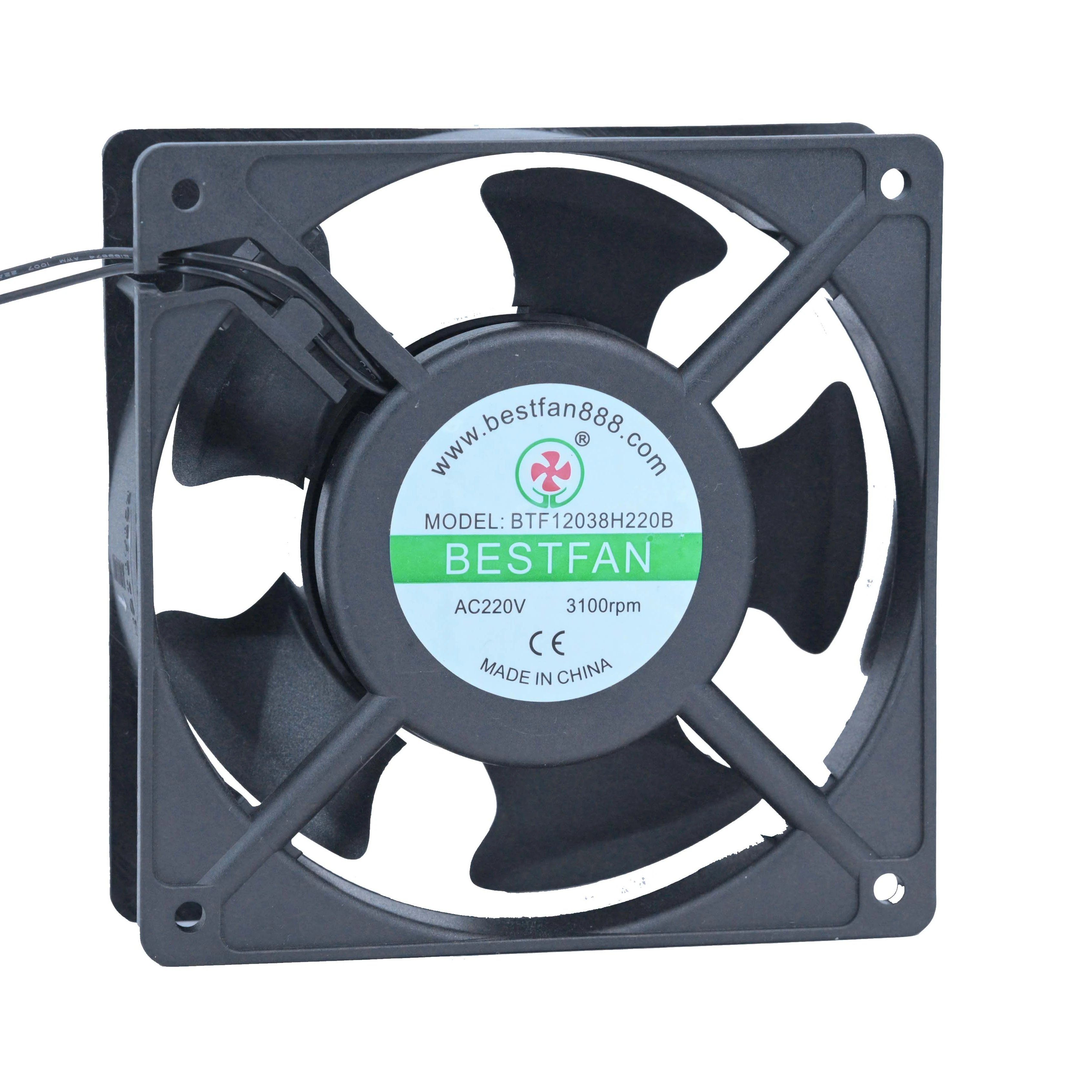 12038 220V AC Axial Cooling Fan Plastic Fan Dual Ball Bearing High Speed Brushless fan Bestfan 12038