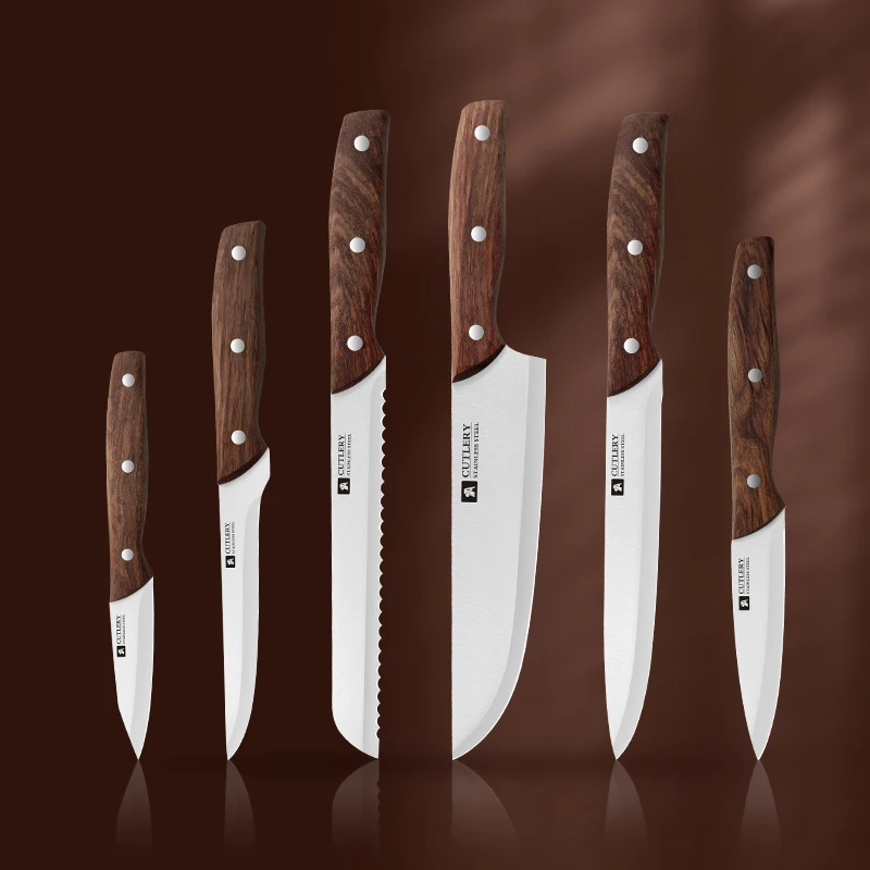 Professional Kitchen knife sets A wide selection of kitchen knife sets with 3Cr13 and wooden handles
