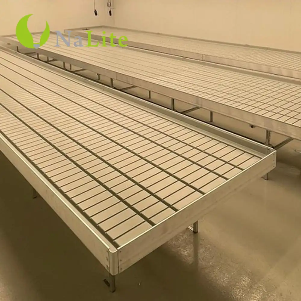 Hydroponics System 4x4 Flood Table Rolling Bench For Greenhouse Indoor Growing Room
