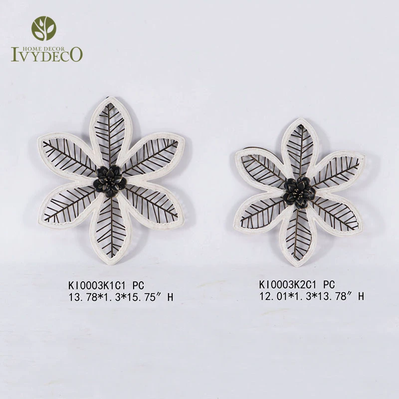 IVYDECO Best Gift Creative Metal Decoration Wall Wood Carved Art Hanging