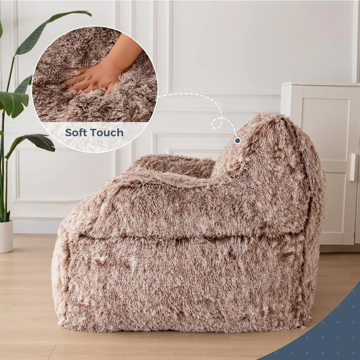 Faux Fur Stuffed Lazy Single Bean Bag Outdoor Sofas Nature Filler Large Living Room Giant Bean Bag Chair For Adults