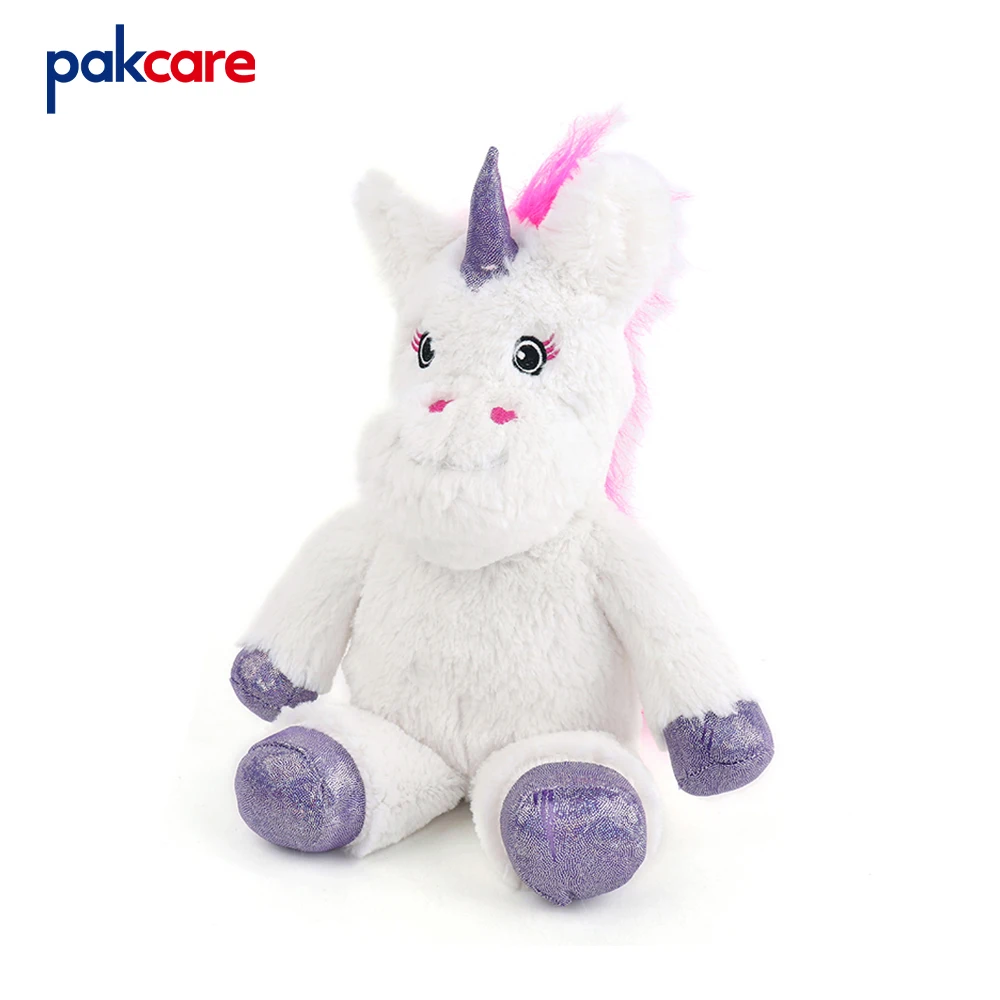 Soft Unicorn Plush Toy Baby Kids Appease Sleeping Pillow Doll Animal Stuffed clay beads heated Toy Birthday Gifts for Children
