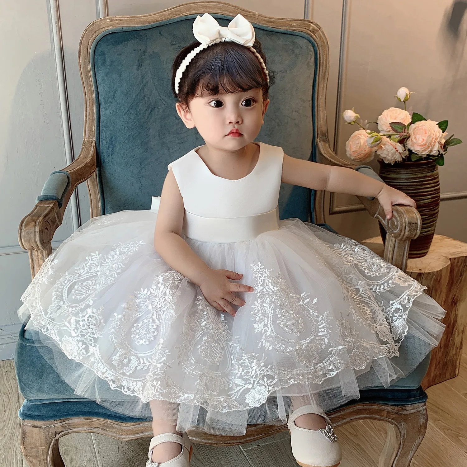 
Baby Girls pettiskirt flower girl prom dress winter clothing children Christmas birthday party princess dress dress kids lace 