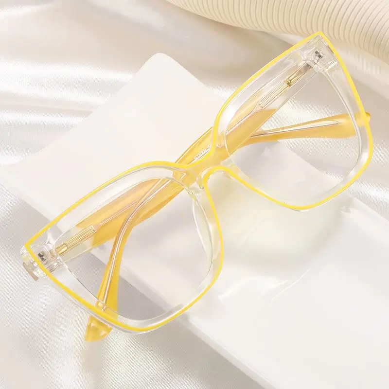 New Design Trendy Fashion Big Frame Ladies TR90 Glasses Frame Blue Light Optical Eyeglasses