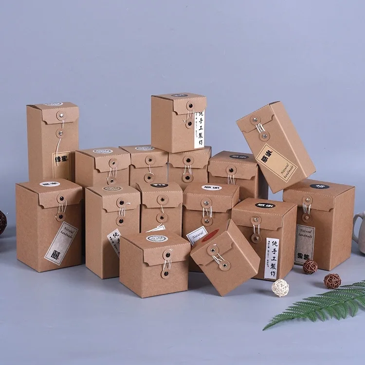 Custom Recyclable Kraft Paper Corrugated Paper String Tie Box CMYK Printing Folding Boxes with String Tie