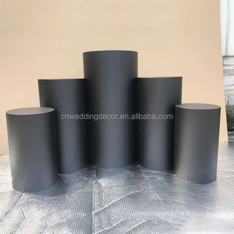 Acrylic round cylinder pedestal white acrylic plinths display stand for wedding