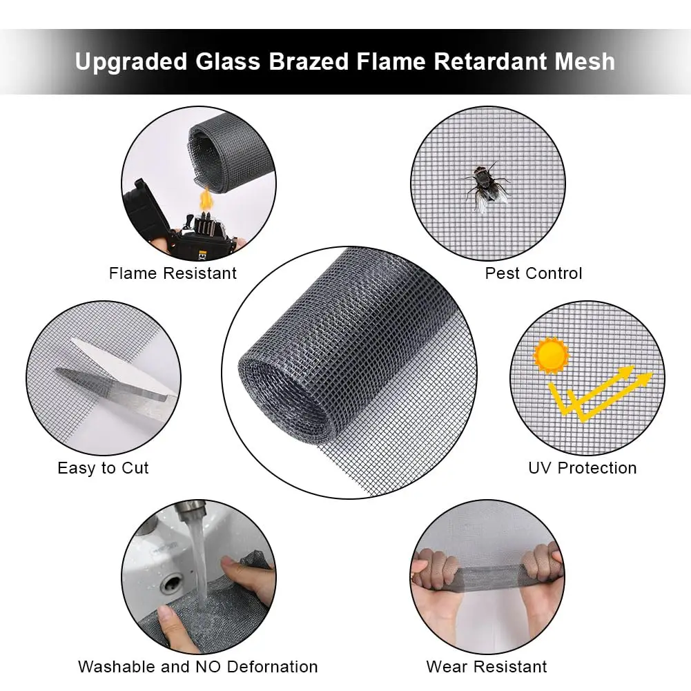 SS304 316 Stainless Steel Protective Window Insect Screen with Black Polyethylene Coating  anti-theft stainless steel security