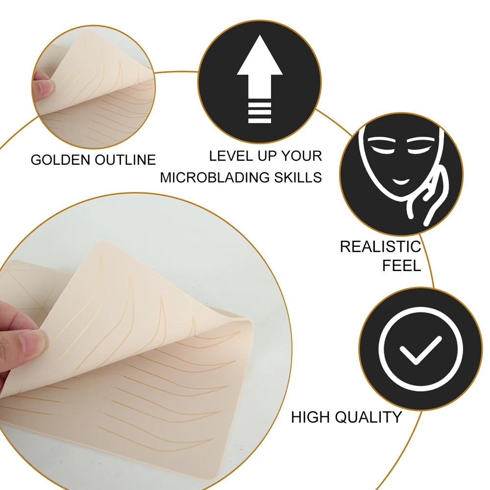 Microblading Eyebrow Tattoo Practice Skin Silicone Double Side Blank Artificial Skin for Permanent Makeup Beginner Practice