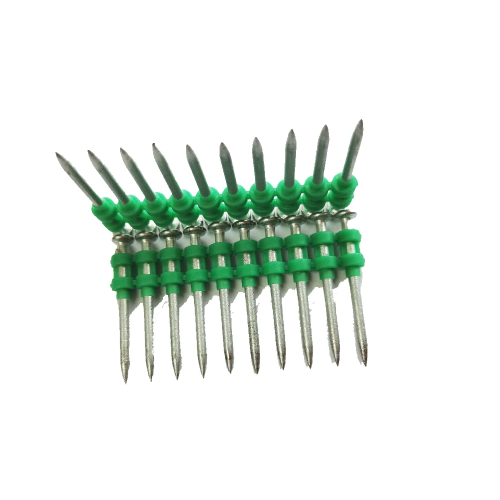 The high quality C5 concrete nails for C5 nauler straight shank color plastic strip drive pins