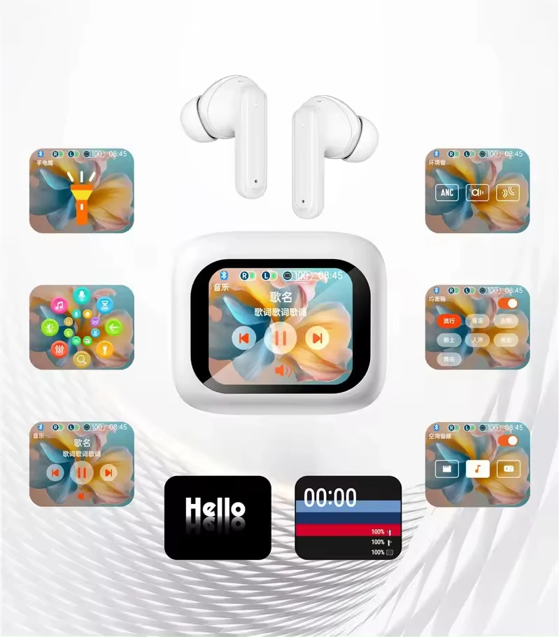 V9 Wireless Earbud BT 5.2 Earphone ANC+ENC In Ear Touch Screen Control Active Noise Reduction