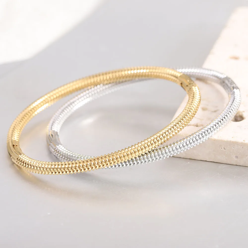 Vintage punk jewelry stainless steel spike bangle bracelet