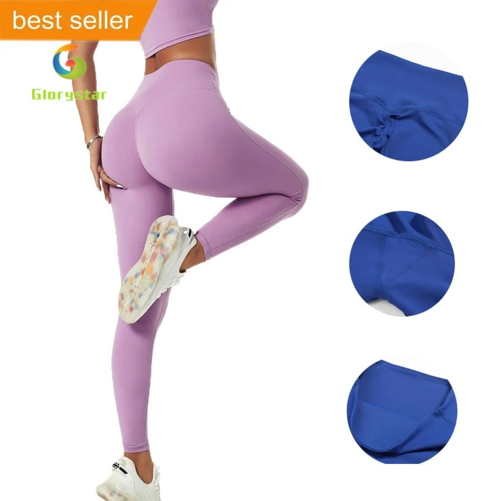 Glorystar Women Soft High Waist Tummy Control Fitness Yoga Pants Stretchy Running Gym Tights Workout Athletic Leggings