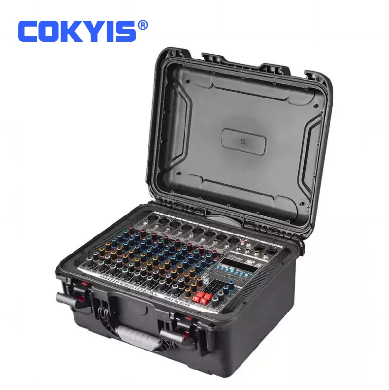 Professional 8 Channel All In One Portable Travel Case High Power 320 Kinds Digital Effects Amplifier Mixer for Array Speakers