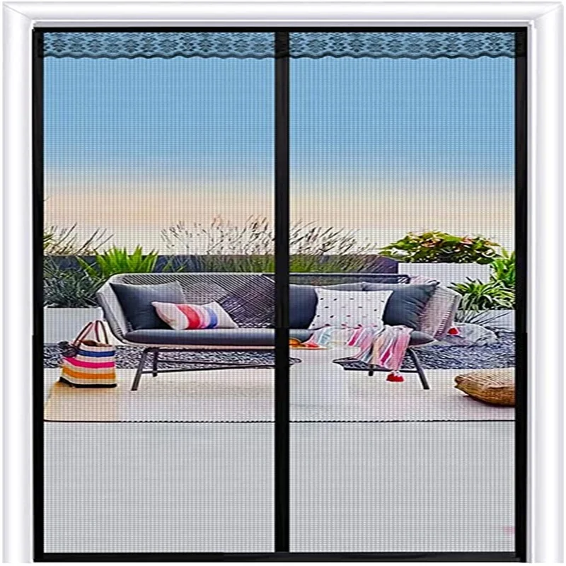 Custom Size OEM/ODM Fly Screen Anti- Insect Magnetic Screen Door Mosquito Net