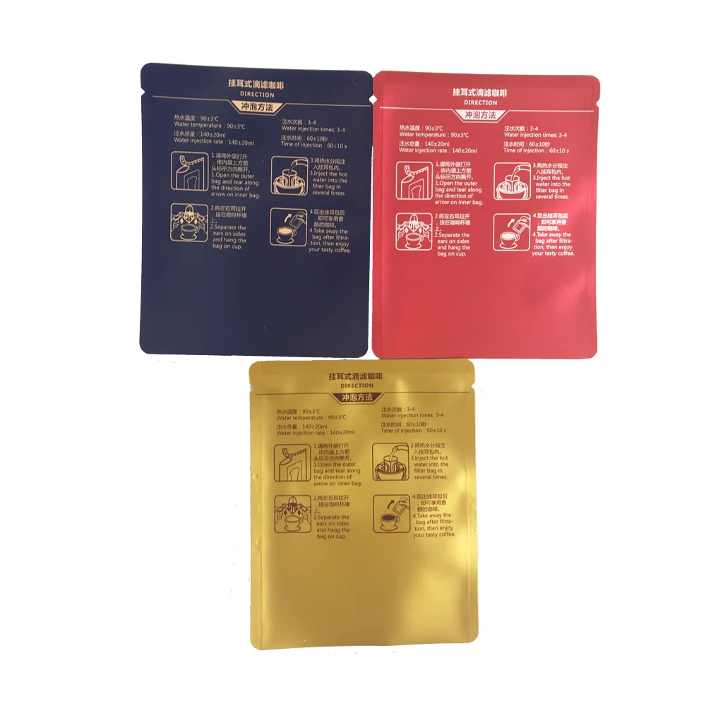 Factory Wholesale Mini Packet Small Individual Coffee Aluminum foil Packing Sachet For Drip Coffee Filter Bag