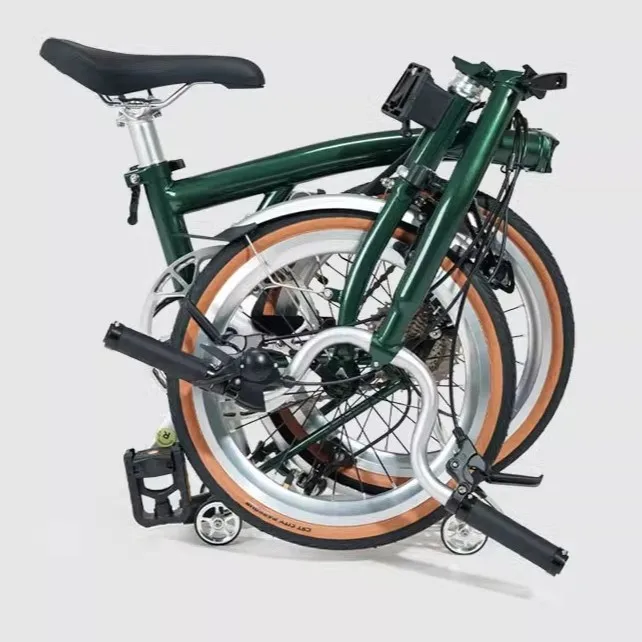 2024 Popular 16 Inch Chrome-molybdenum Steel Small Cloth Folding Bike 9-speed Variable Speed Folding Bike