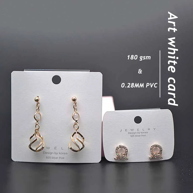 Wholesale Handmade Kraft white Paper Jewelry Display Card Necklace studs Earring Hairpin Pendant Jewelry Card Custom Logo