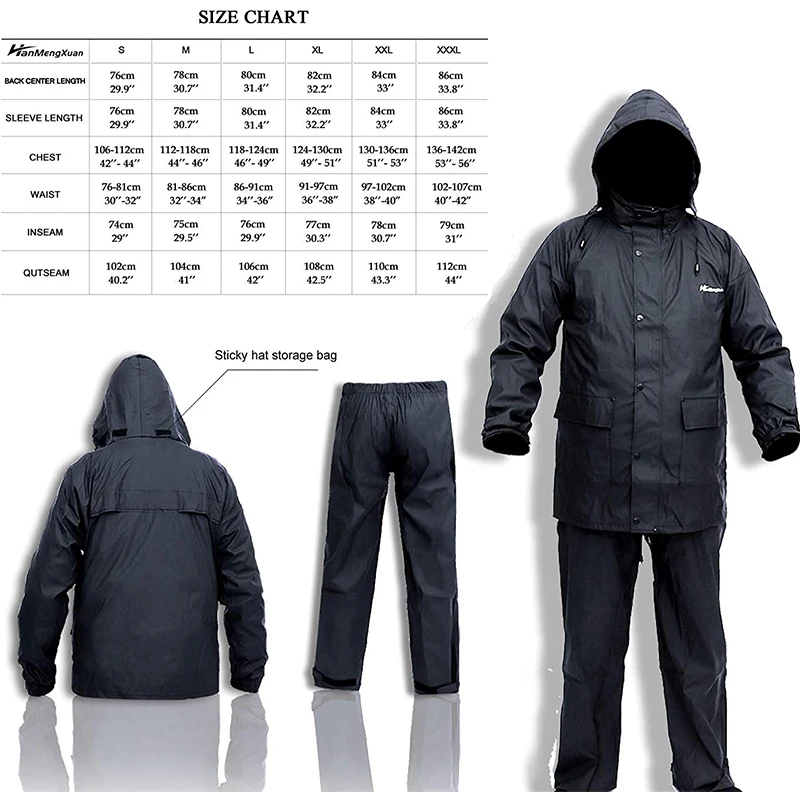 New arrival factory wholesale basic industry waterproof polyester PVC qualified rainsuit traje de lluvia