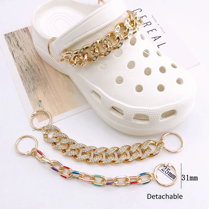 Wholesale New Croc Chains Multi Design Shoe Chain Pearl Gold Croc Charms Chain