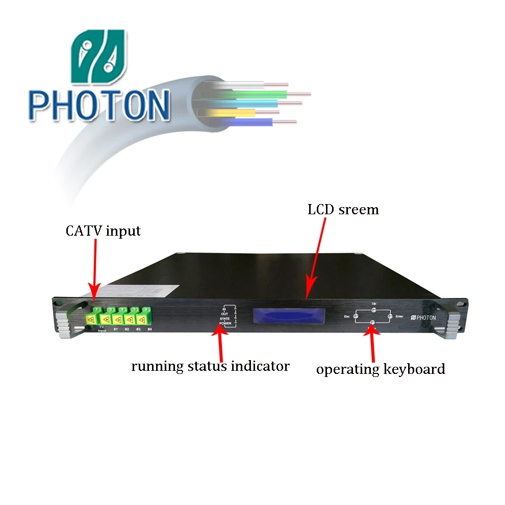 CATV 1550nm Optical Amplifier EDFA WDM 4 Port