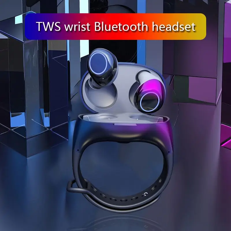 
2020 Hm50 Tws 5.0 Earbuds Mini In-Ear Waterproof Sport Headphone Wireless Blue Tooth Earphone Wiht Wrist Shape Charging Box 