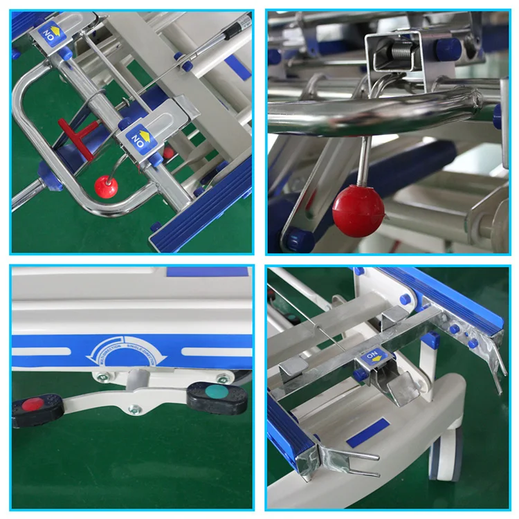 B1 Luxury Emergency Patient Stretcher Trolley Manual Transfer Ambulance Transport Stretcher With Mattress