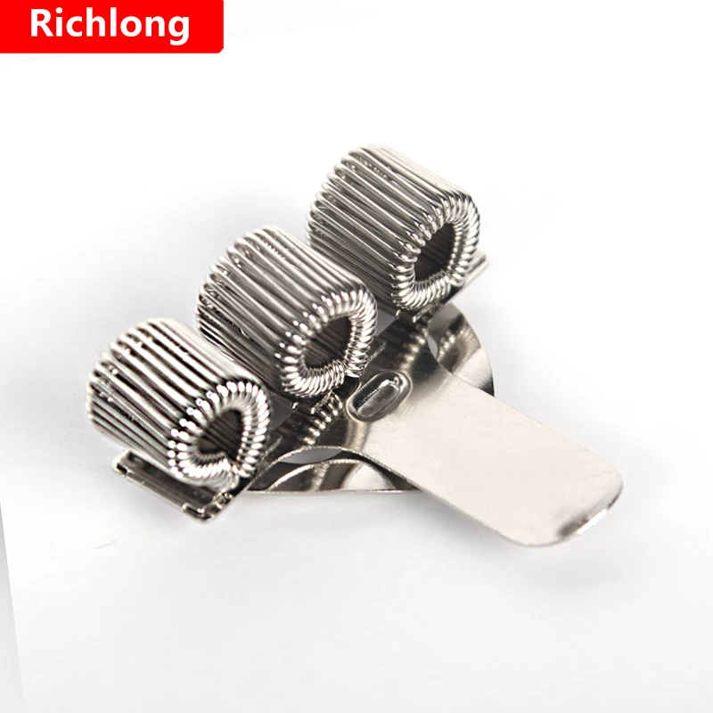 Portable Metal Spring pen holder with pocket clip Stainless Pen Holder for Notebook