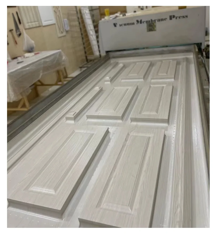 0.35mm Wood Texture White Decor PVC Wrap Film Vacuum Wrapping Film Kitchen Cabinet Membrane