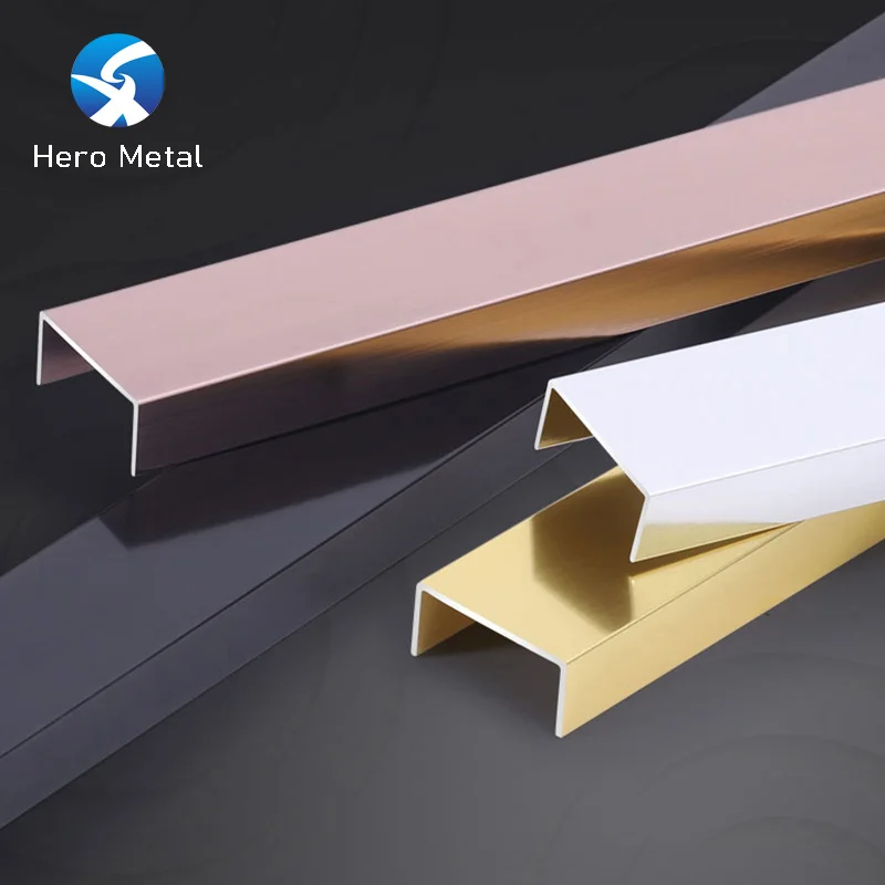 trim listello stainless steel profile U shape metal bar for wall tile edge