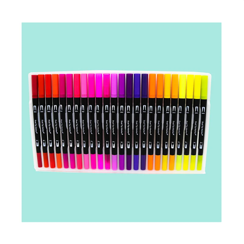 24 Colors Color Professional Drawing With Soft Double Point Touch Markers Water Based Ink Markers Pen Sketch Colour Set