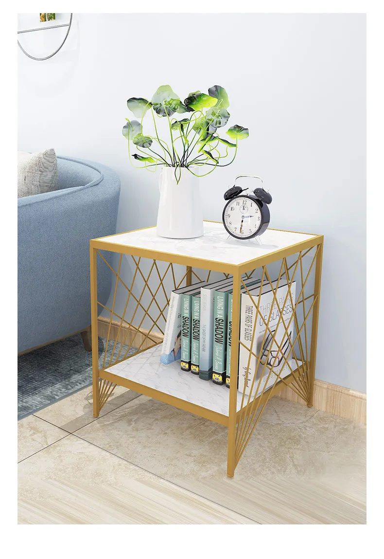 Nordic Design Modern Solid Wood Luxury Bedside Table Nightstand Side Table with 2 Drawer