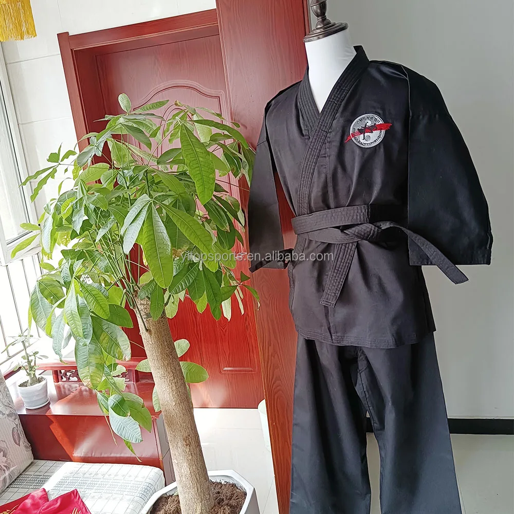 WKF approved high quality black  karate gi for training comfortable karate uniform