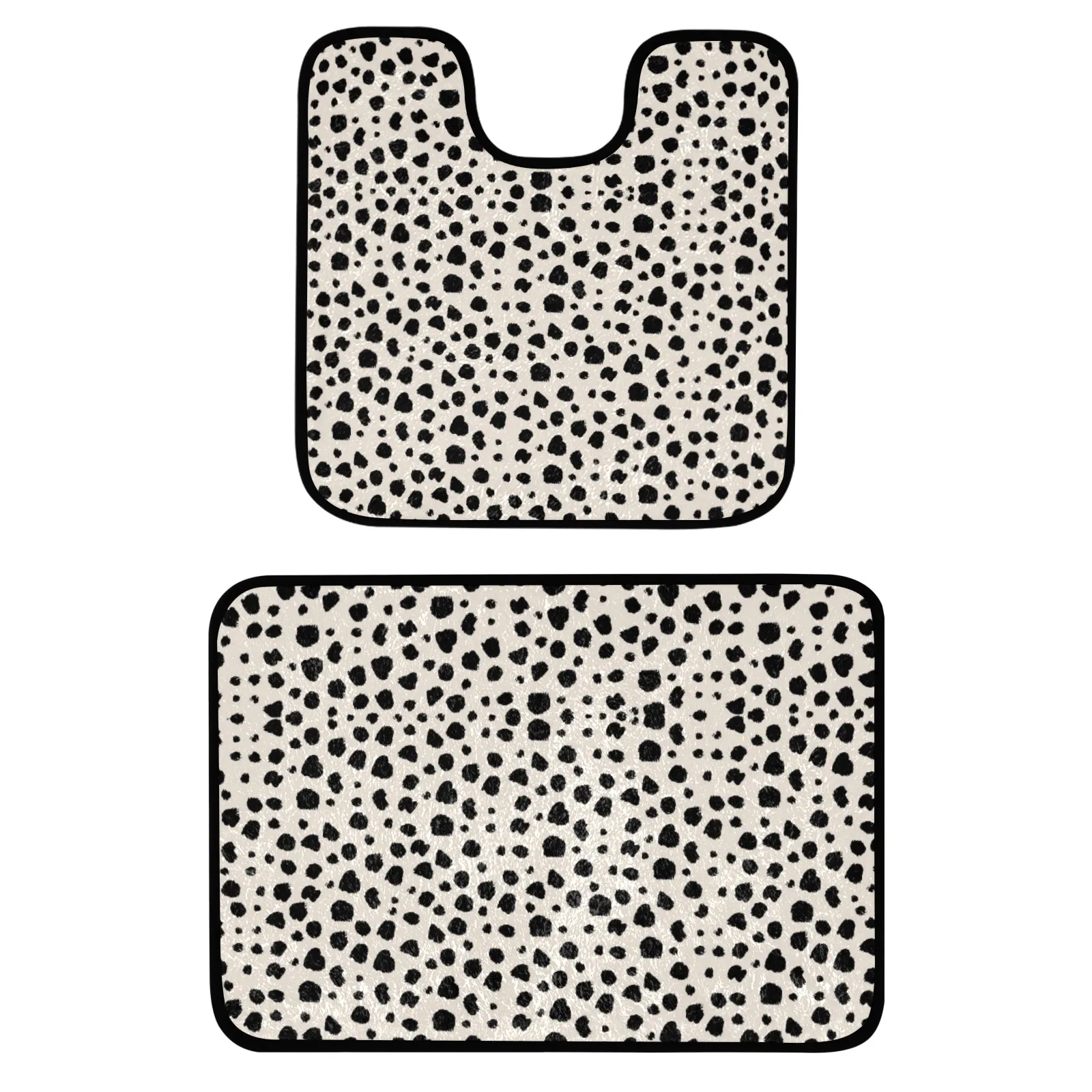 Super Absorbent Custom Leopard Bathroom Rug Sets Toilet Floor Anti-Slip Bath Mats