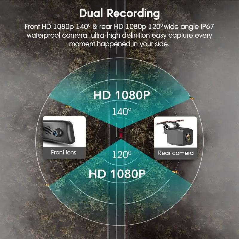 Hot Selling FULL HD 1080P Mirror Dash Cam 6-layer Glass Lens+ 1IR Car Dvr Rearview Mirror Camera