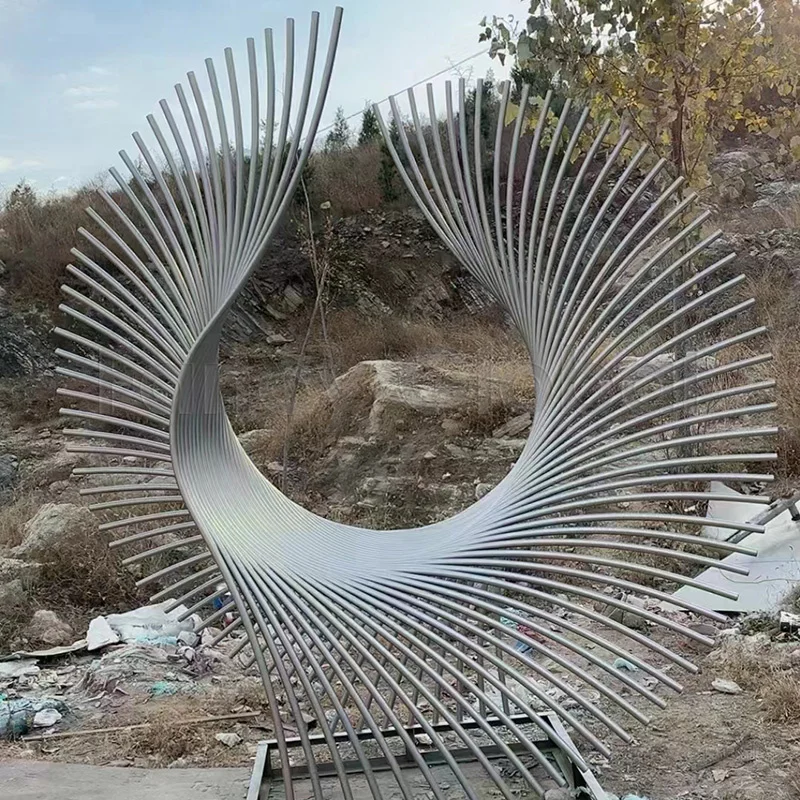 High Quality Custom Stainless Steel Abstract Wind Sculpture Metal Statue For Outdoor Decoration