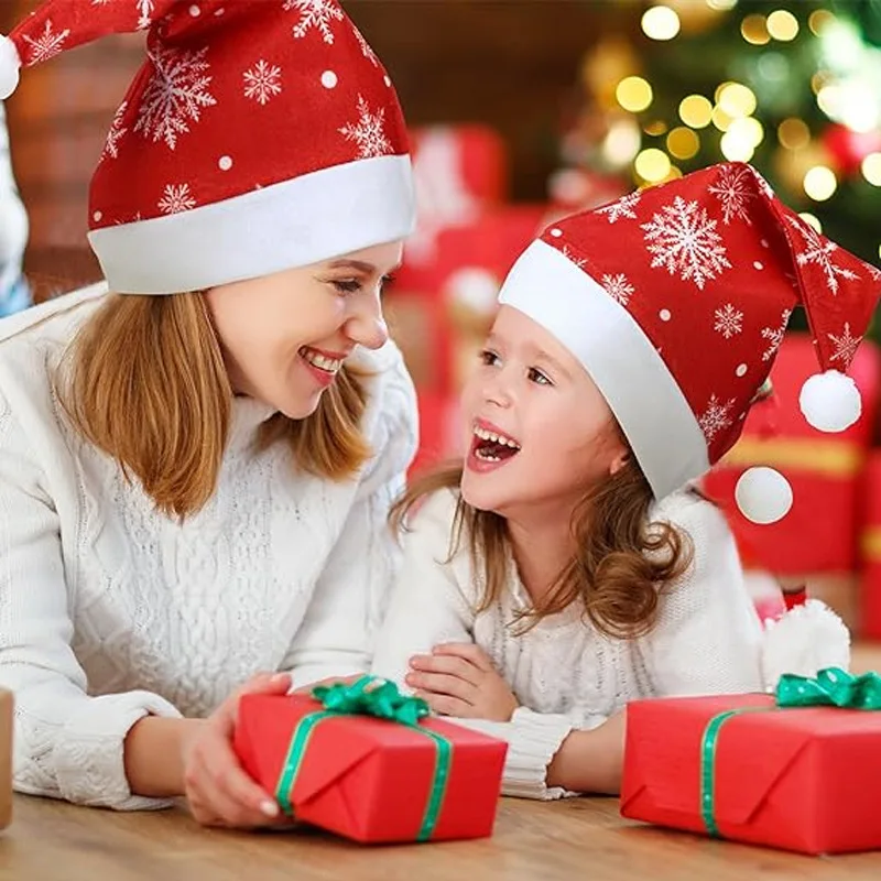 Christmas Printed Striped Hat Elk Snowflake Christmas Kids Adult Shape Party Decoration Dress Up Party Hat Christmas Hat