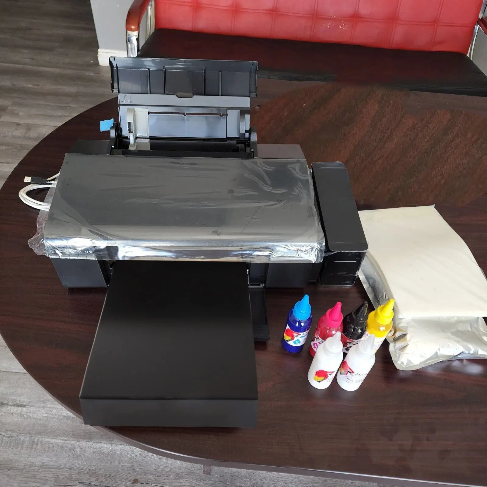 Hot Sale All In One L805 Mini Portable A4 Uv Dtf Sticker Transfer Printer T-Shirt Printing Machine For Hoodie Leather