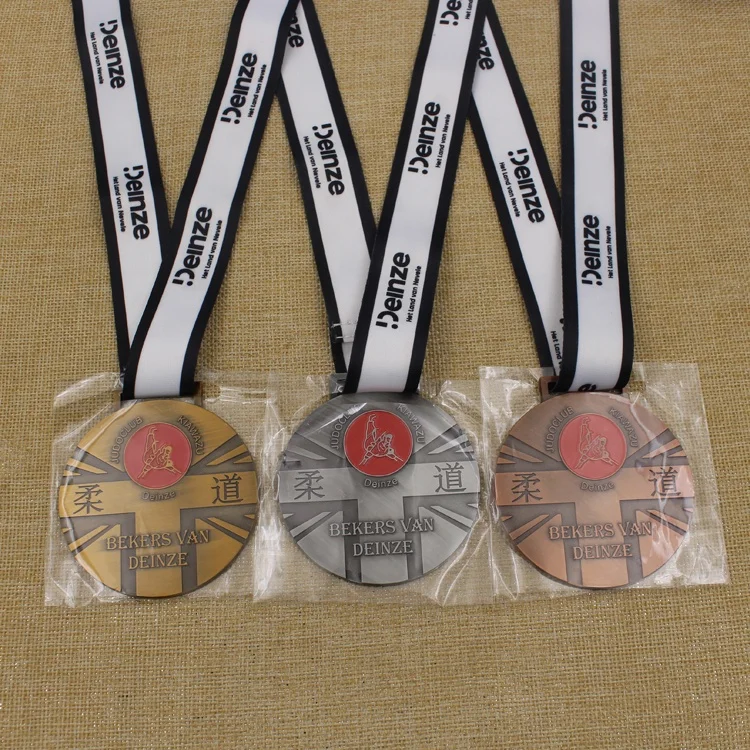 Promotion Gifts Antique Gold Silver Bronze Judo Club Competition Medal Custom