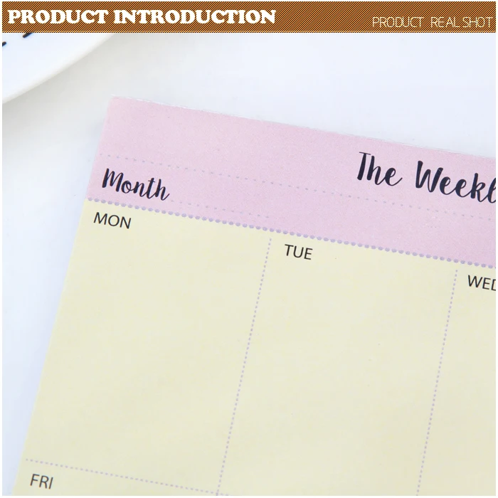 fancy custom hot sell 2022 desk weekly notepad for writing weekly planner pad memo pads