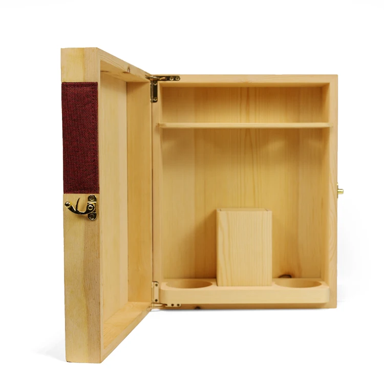 Luxury Wine Gift Box Natural Pine Wood 2 Bottle Wine Box Set Woden 750Ml Bottle Wine Box