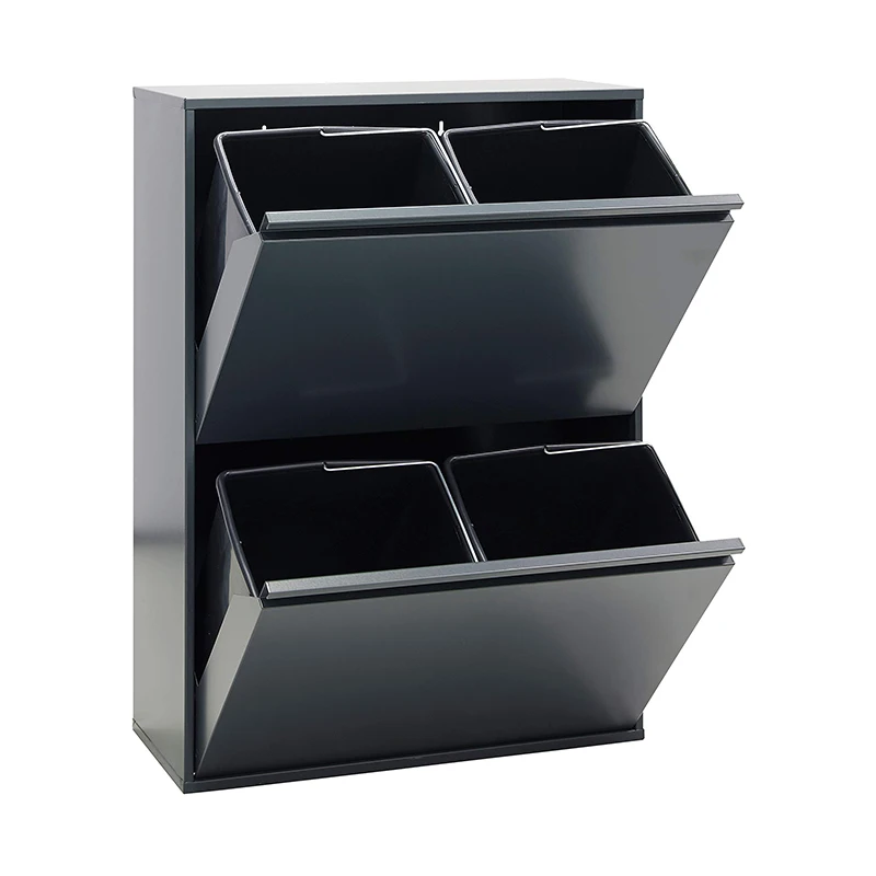 steel recycling trash bin sorting garbage bins dual trash and recycling bin recycling cabinet