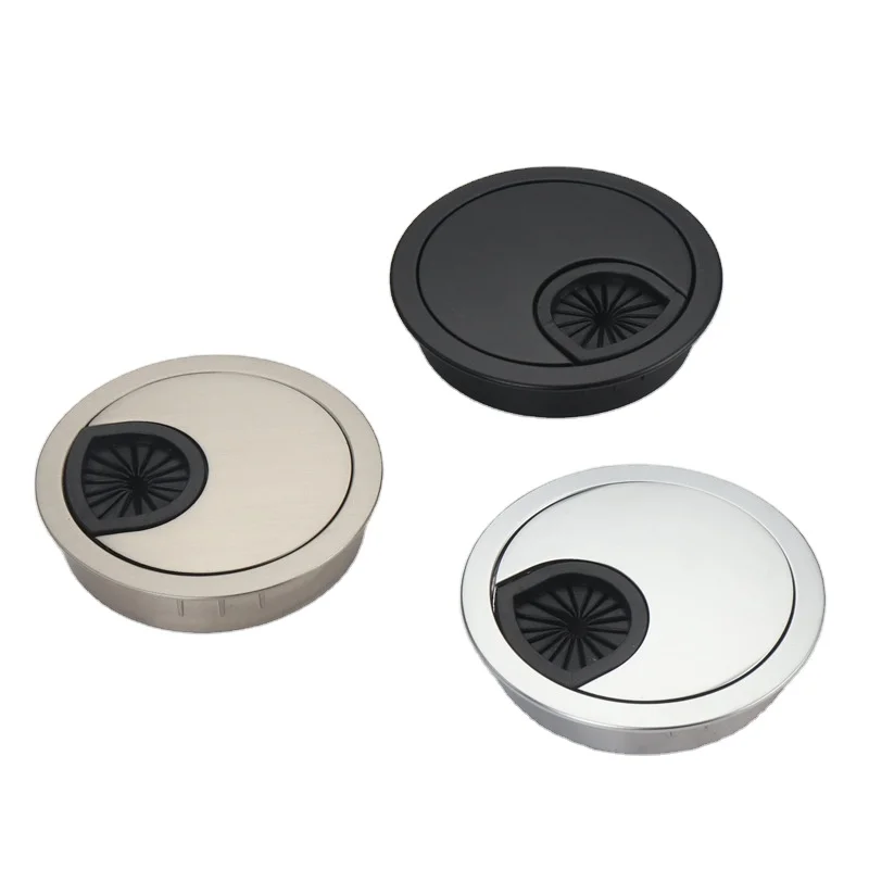 Furniture Office Computer Desk Cable Grommet Waterproof Hole Cover Zinc Alloy Round Table Desk Wire Grommet