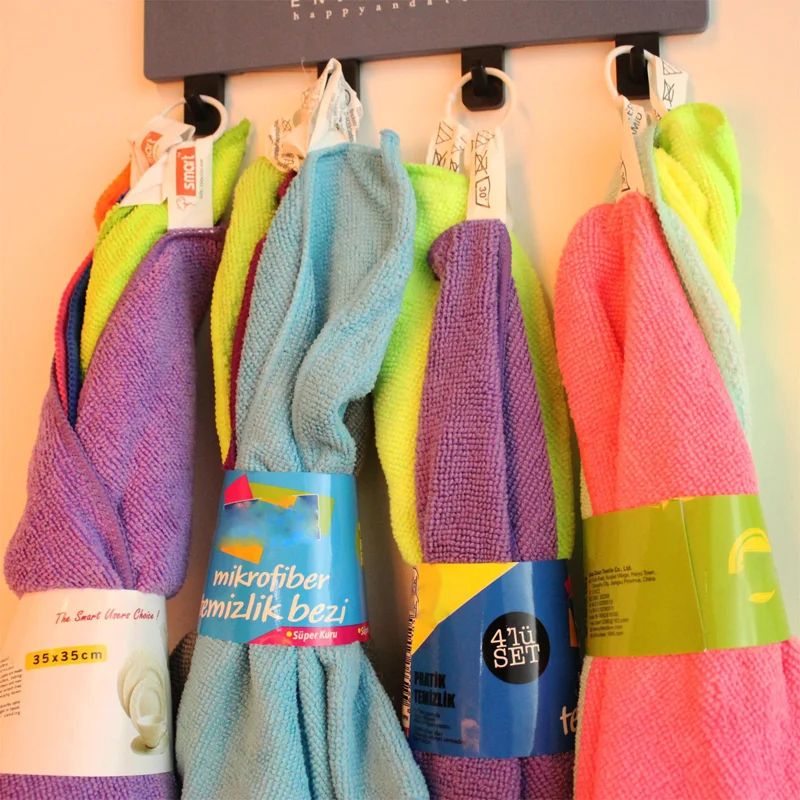 
Manufacturer Sale Polyester Polyamide Microfiber Fabric 5pcs Colorful Set Cleaning Cloth 