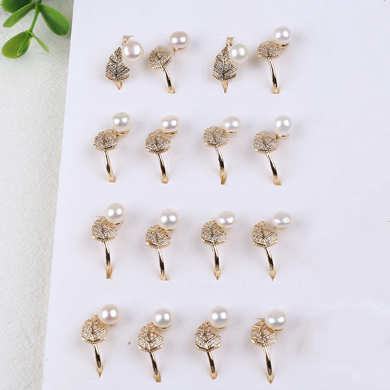 Fashion Jewelry Button Shape Freshwater Pearl Rings Designs For Women