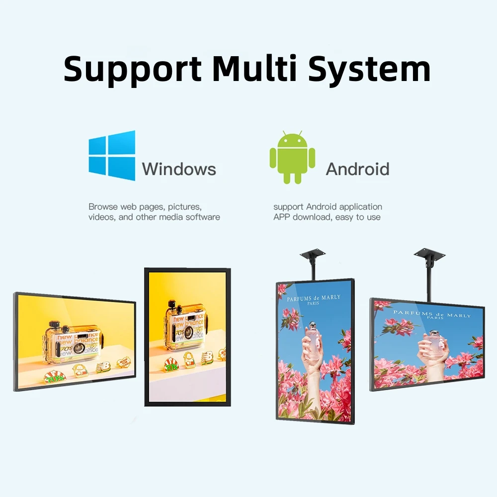 15.6 18.5 inch Indoor Android Os lcd Panel Interactive commercial display monitor Digital Signage Wall mount Advertising display